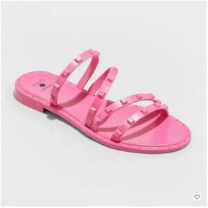 Shade & Shore Sandals Pink Liv Jelly Slide Spring Summer Womens